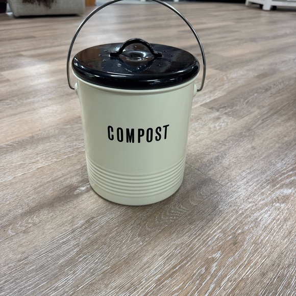 Now Designs Other - Now Design Elegant Cream Compost Bin with Black Lid